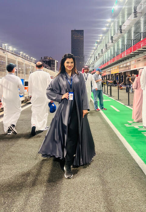 Emcee Dija at FormulaE - Saudi Arabia alt="Bilingual emcee in formulaE Saudi Arabia"